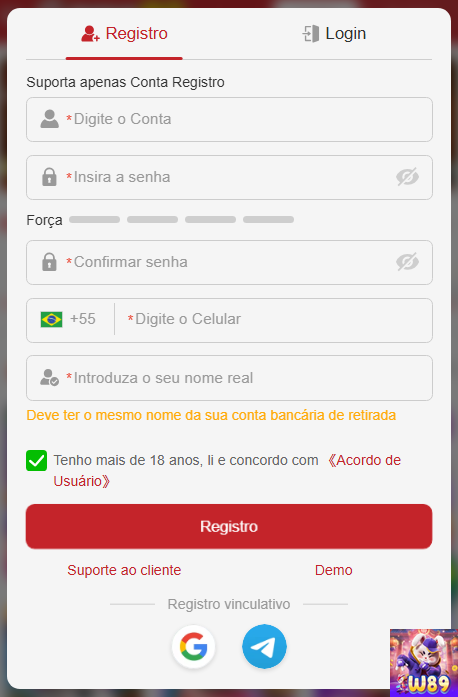 Experiência de Jogos w89.com